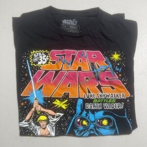 Men’s Black Star Was Shirt Size Medium 38/40